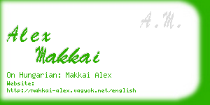 alex makkai business card